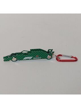 Heineken Formula One Race Car Key Chain Carbon Fiber Carabiner Official Sponsor